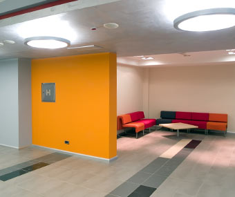 Brightly Painted Waiting Room